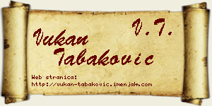 Vukan Tabaković vizit kartica